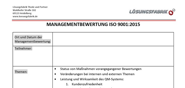 Vorlage Managementbewertung ISO 9001_2015